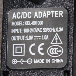 Power adapter for Sega GameGear / Megadrive 9V