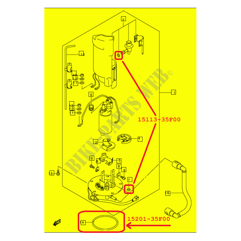 Suzuki 15201-35F00-000 Fuel pump Oring GSX-R